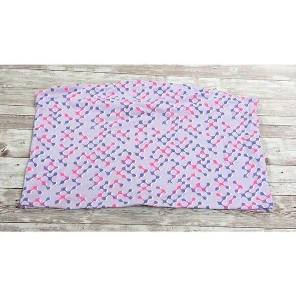 BP Womens Size Large Purple Geometric Off The Shoulder Cropped Tube Top - Picture 1 of 5